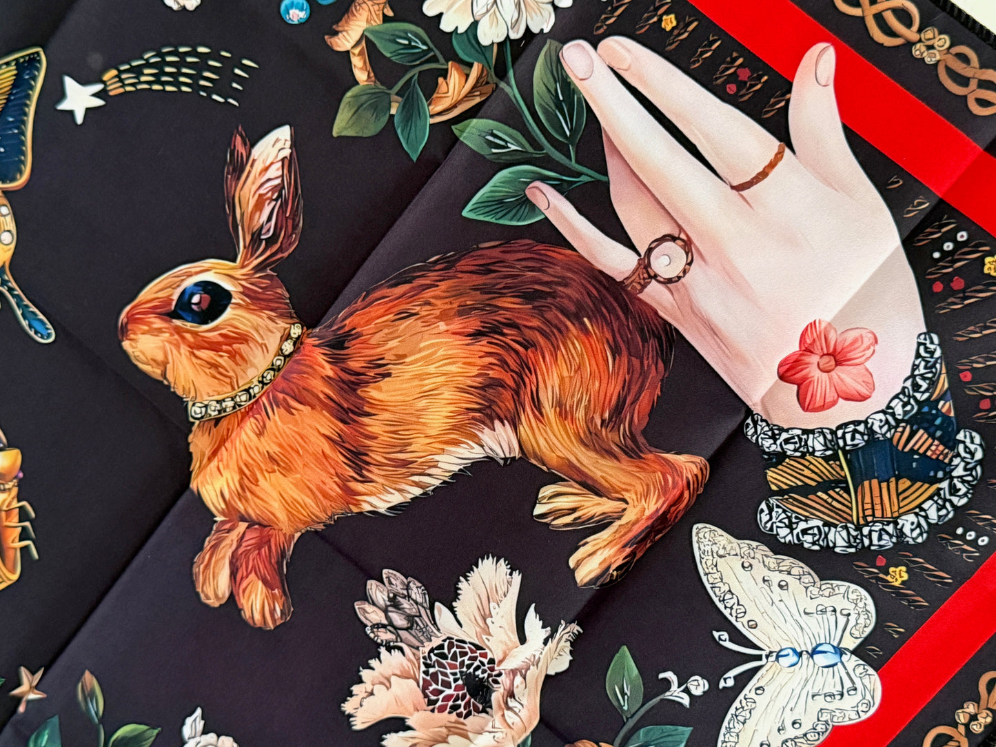 Tarot Altar Cloth - Hands, Rabbit, Butterflies - Metaphysical Space