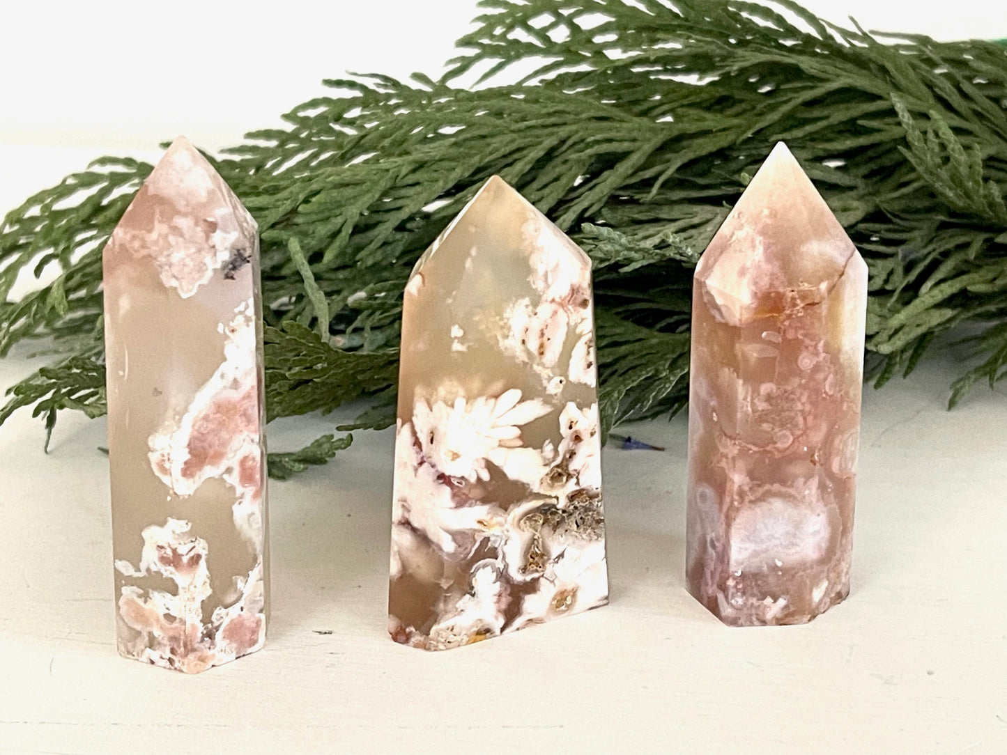 Flower Agate Crystal Points / Towers