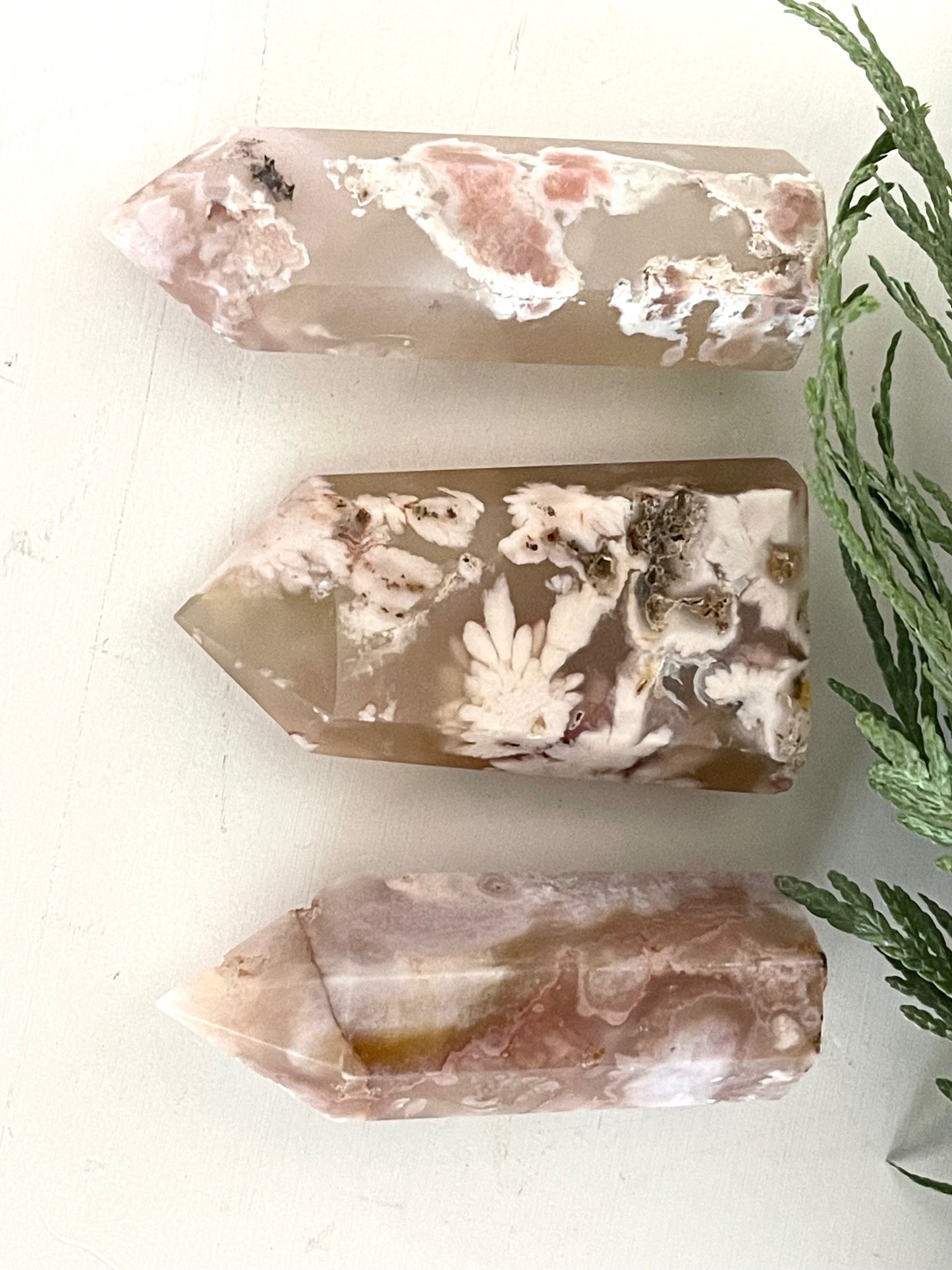Flower Agate Crystal Points / Towers