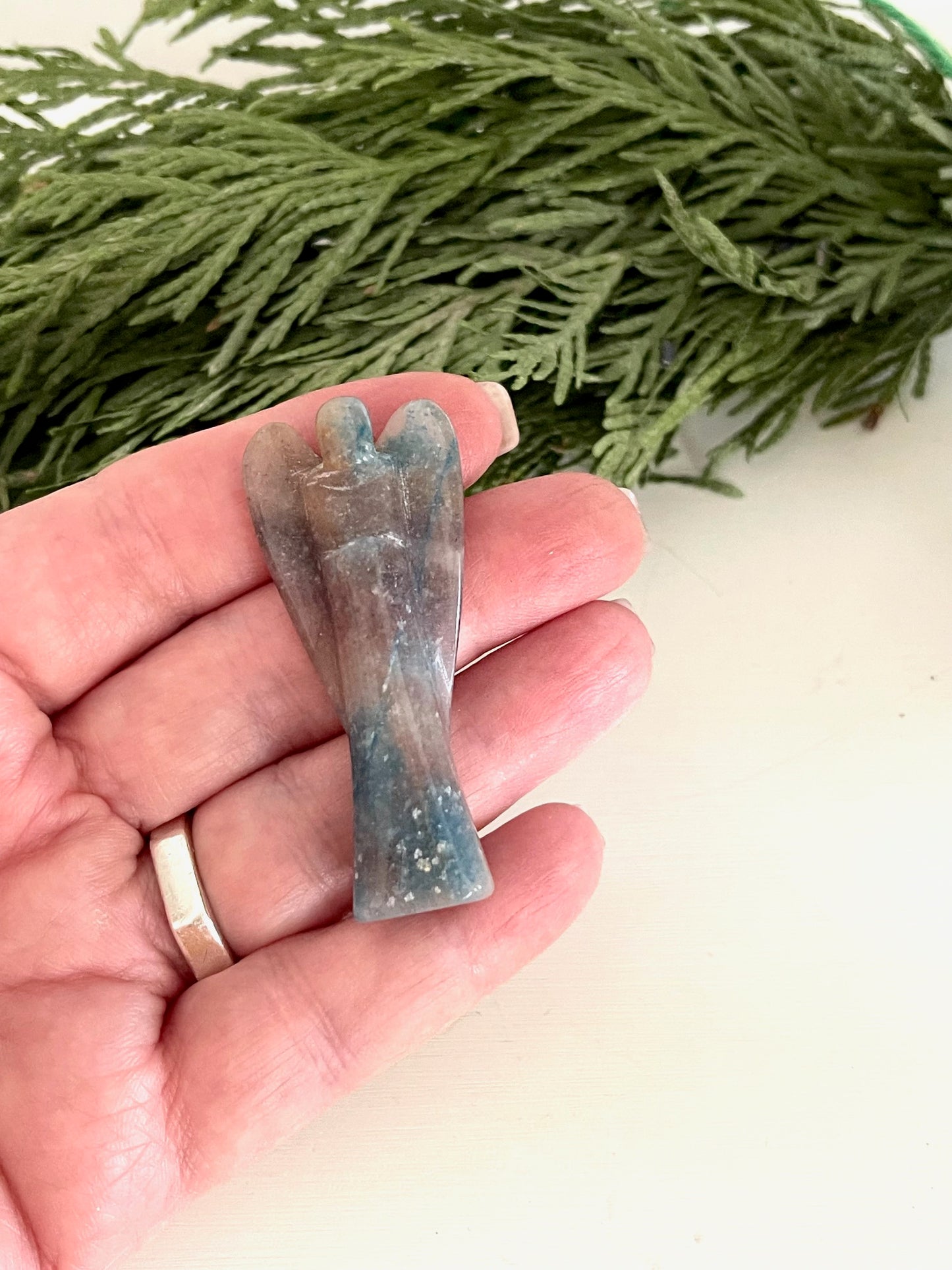 Trolleite Guardian Pocket Angel - Crystal Carving