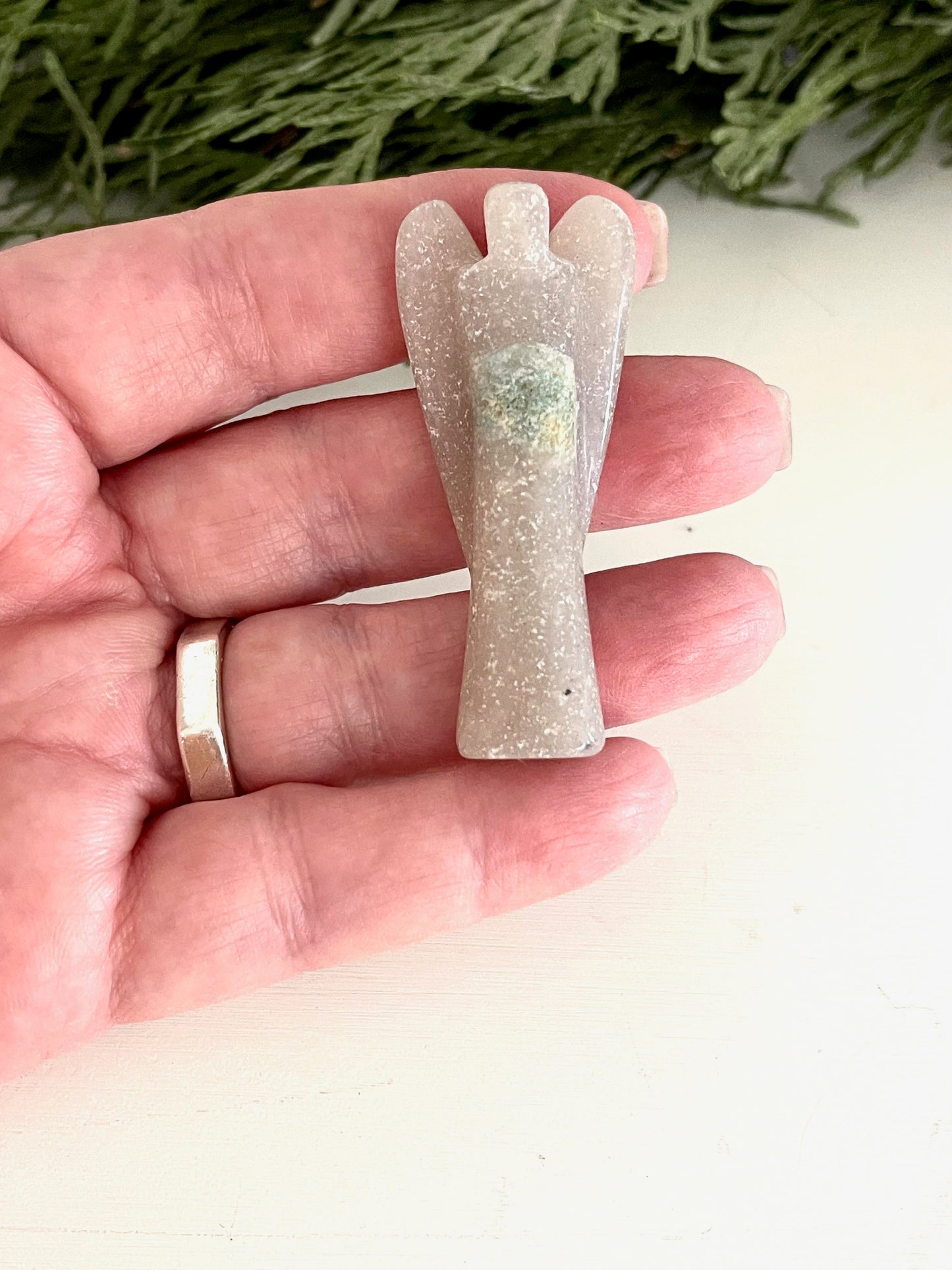 Trolleite Guardian Pocket Angel - Crystal Carving
