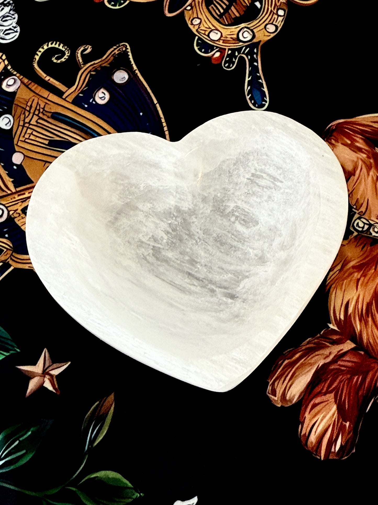 Heart-Shaped Selenite Charging Bowl – 4" Crystal Cleansing Dish