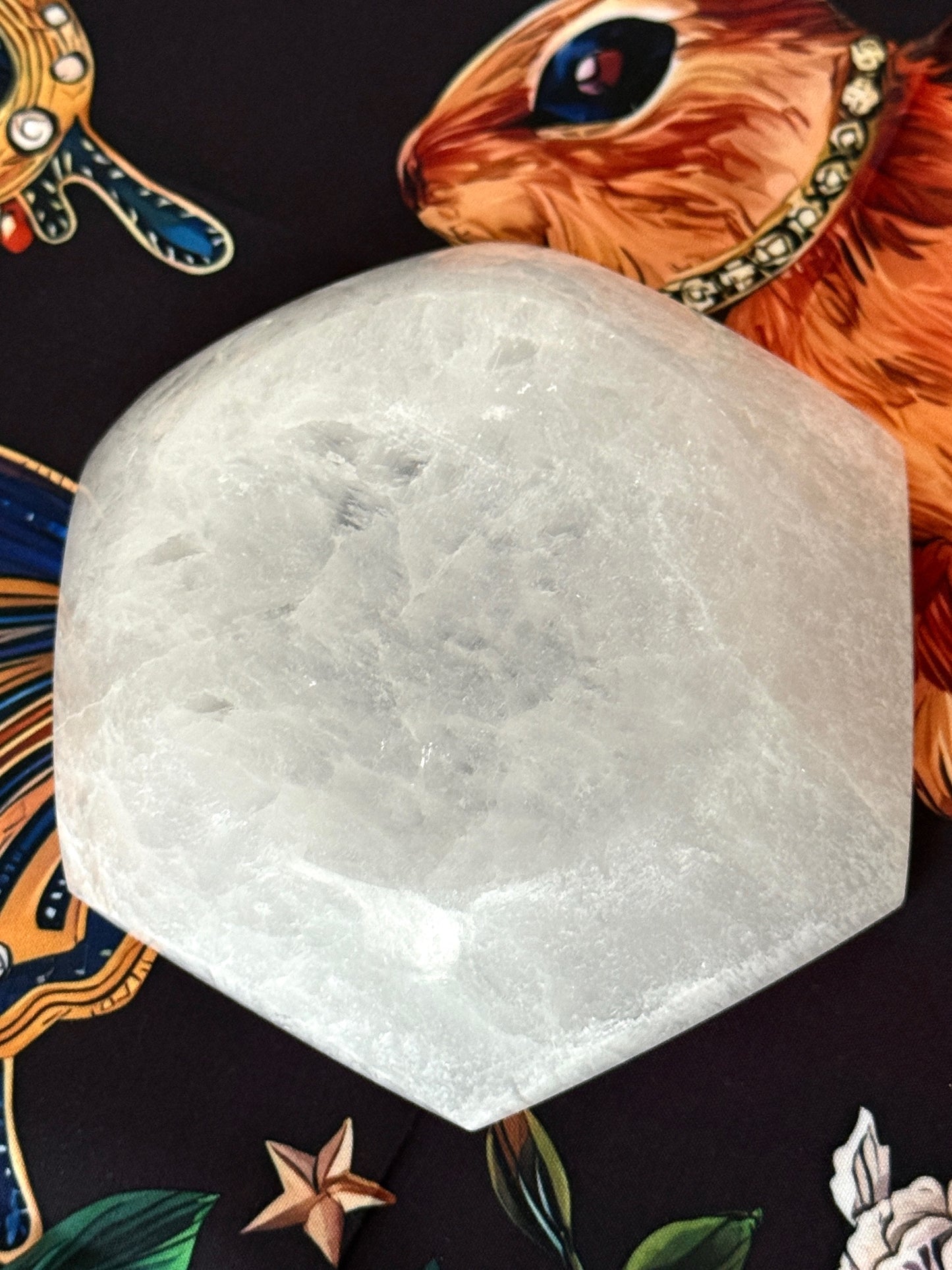 Hexagonal Selenite Charging Bowl – 4" Crystal Cleansing Dish