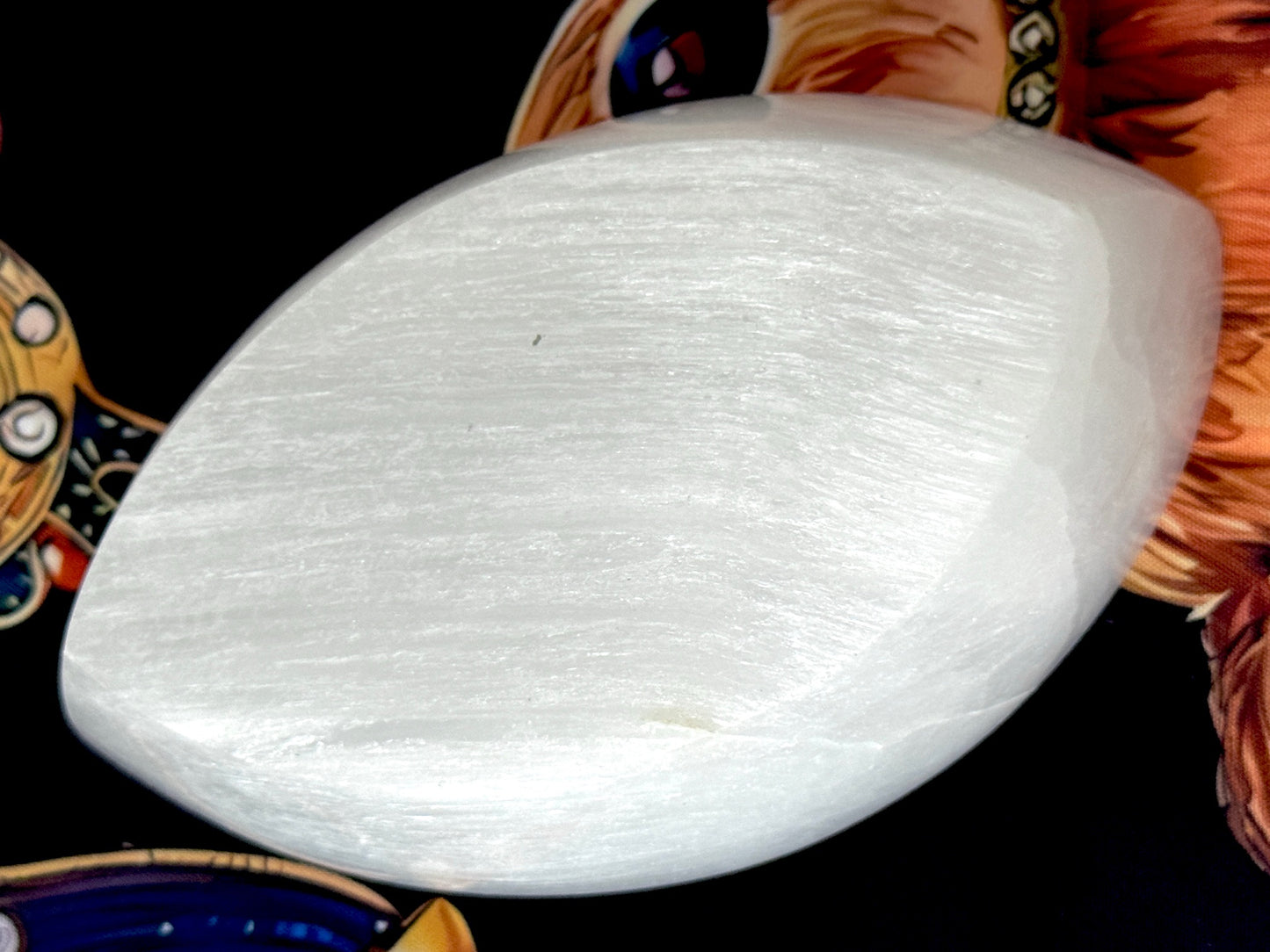 Oval Selenite Charging Bowl – 4" Almond-Shaped Crystal Cleansing Dish