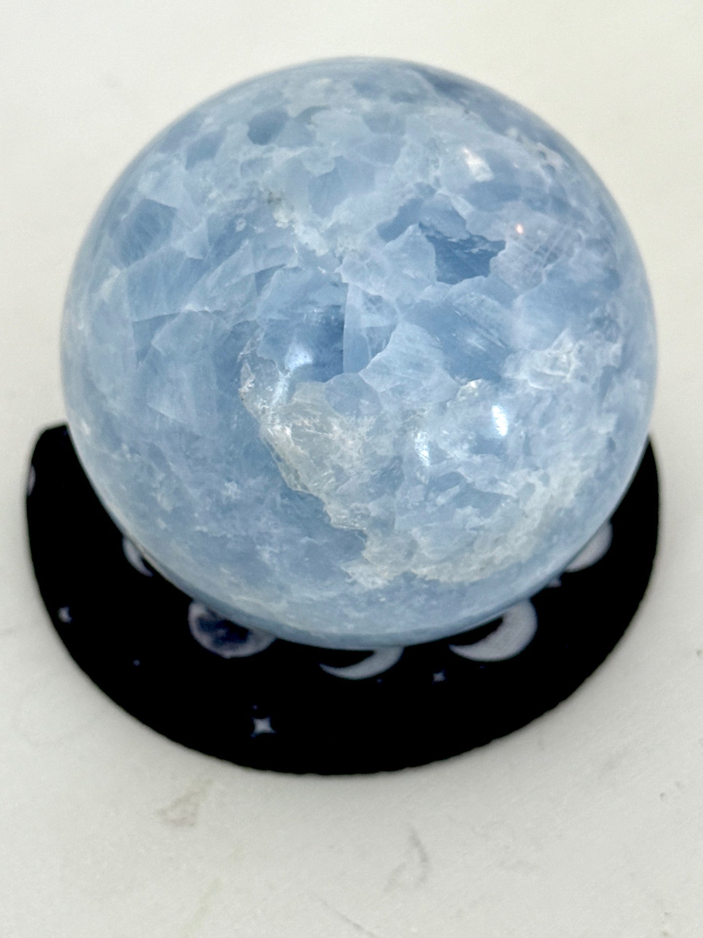Soothing Blue Calcite Sphere - 55mm | Tranquility, Communication and Intuition