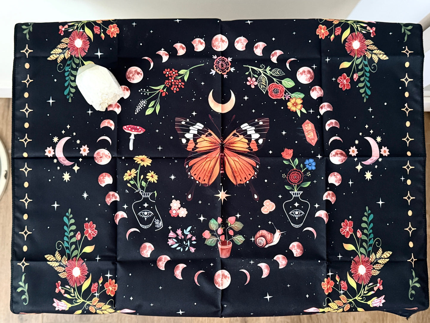 Butterfly Moon Phases Altar Cloth | Transformation & Intuitive Cycles