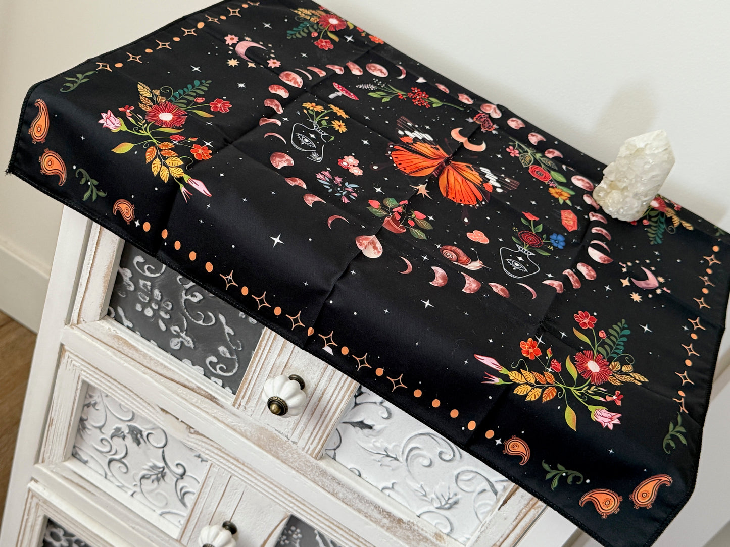 Butterfly Moon Phases Altar Cloth | Transformation & Intuitive Cycles