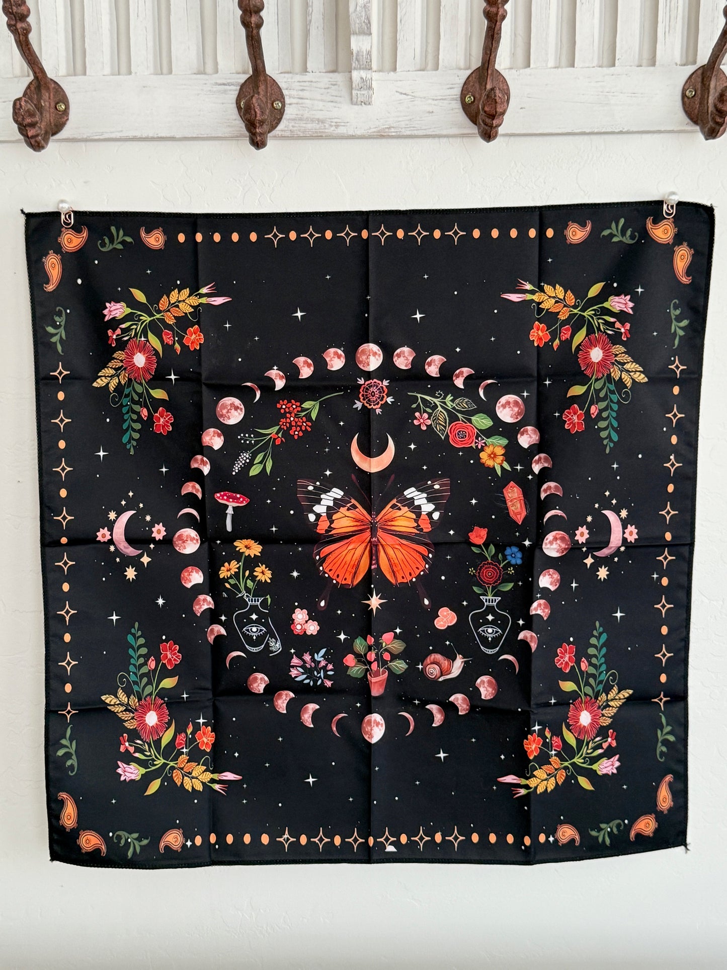 Butterfly Moon Phases Altar Cloth | Transformation & Intuitive Cycles