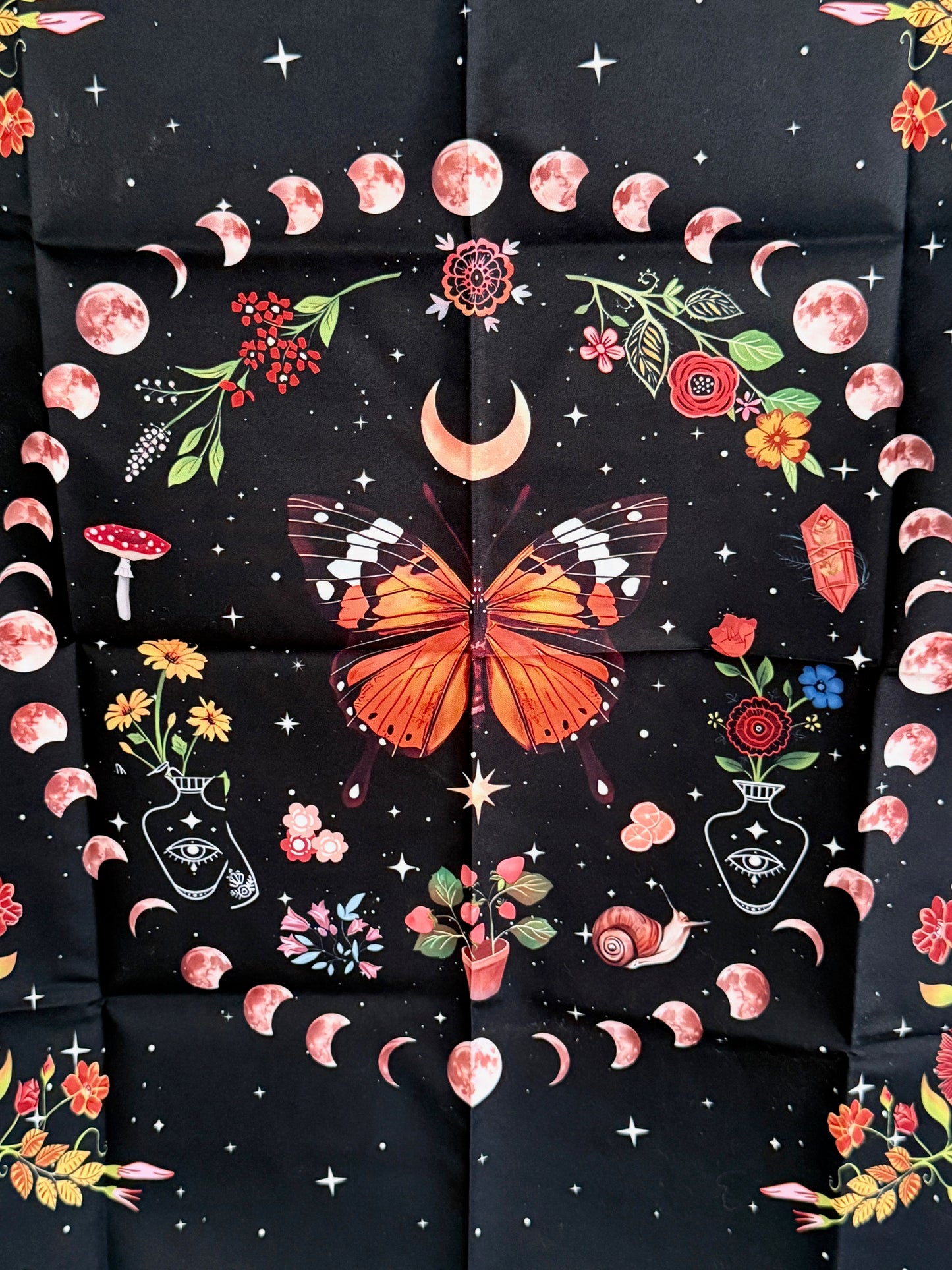 Butterfly Moon Phases Altar Cloth | Transformation & Intuitive Cycles