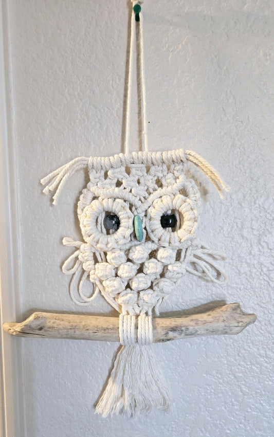 Enchanted Owl Macrame Wall Hanging – Spiritual Boho Wall Art