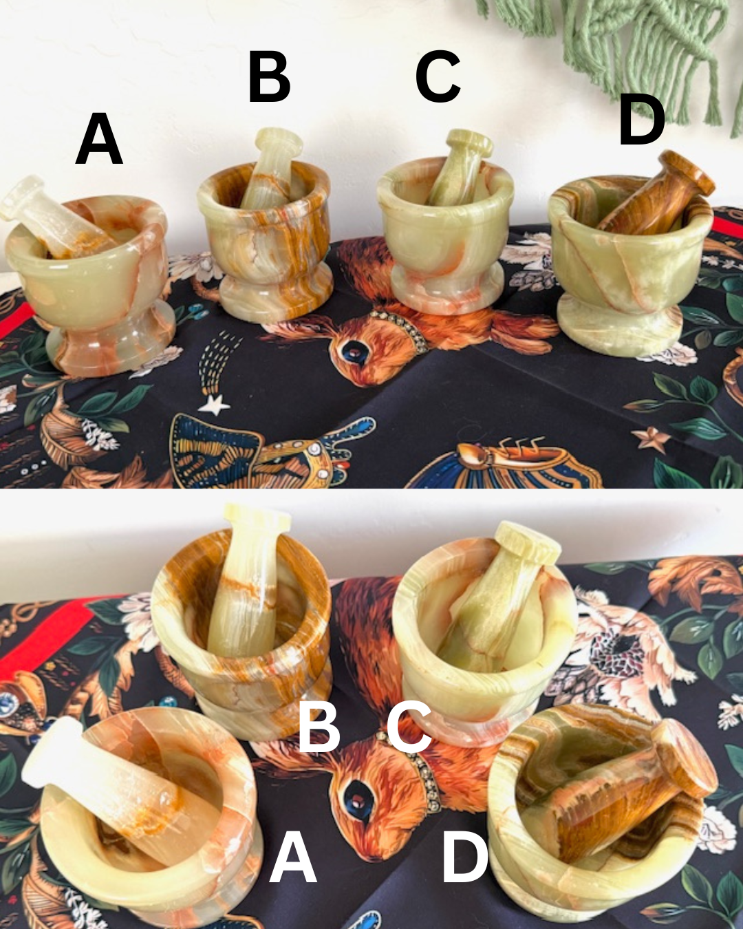 Green Onyx Mortar & Pestle — Hand‑Carved Stone for Herbs, Salt, Spices 2.5"