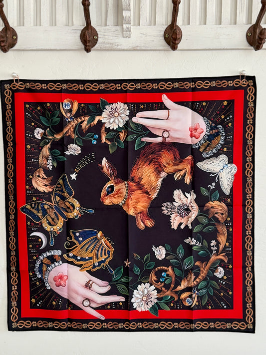 Tarot Altar Cloth - Hands, Rabbit, Butterflies - Metaphysical Space