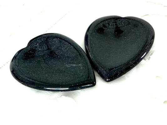 Blue Goldstone Large Heart‑Shaped Worry Stone — Hope, Protection & Cosmic Calm