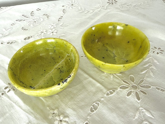 Serpentine with Pyrite Offer Bowl - 3" - Grounding, Renewal & Earth Magic