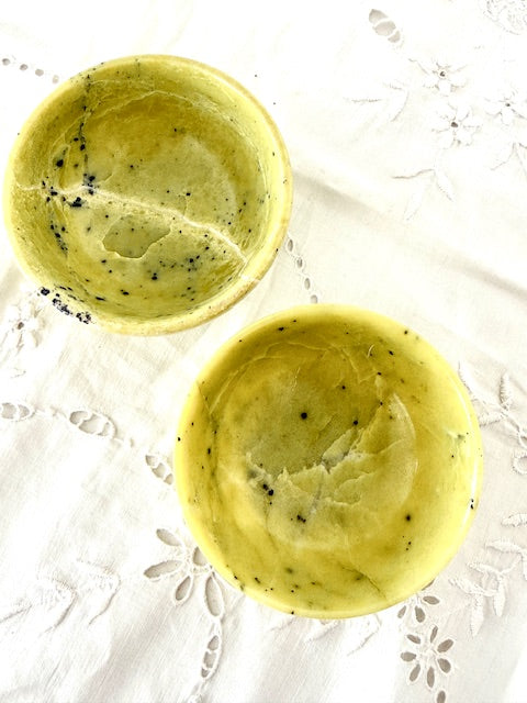 Serpentine with Pyrite Offer Bowl - 3" - Grounding, Renewal & Earth Magic