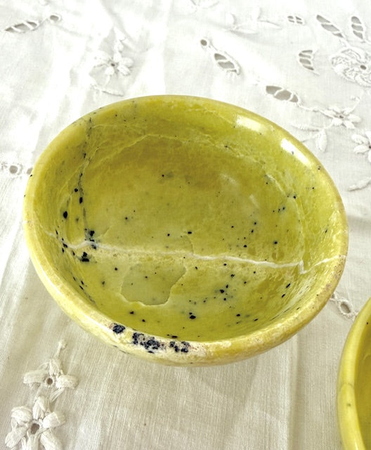 Serpentine with Pyrite Offer Bowl - 3" - Grounding, Renewal & Earth Magic