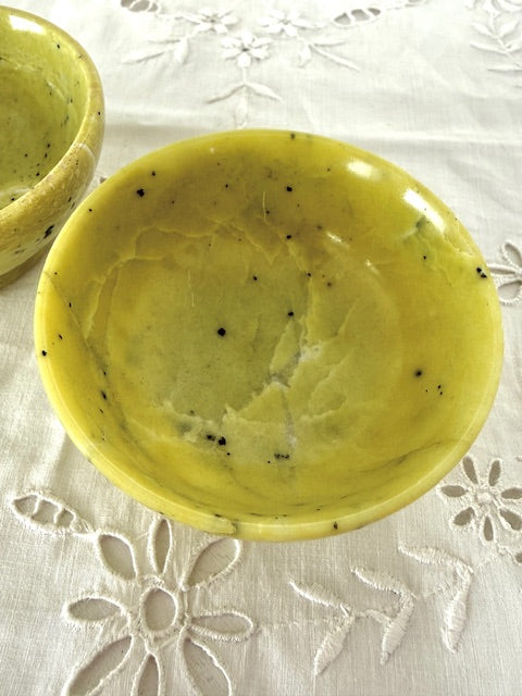 Serpentine with Pyrite Offer Bowl - 3" - Grounding, Renewal & Earth Magic