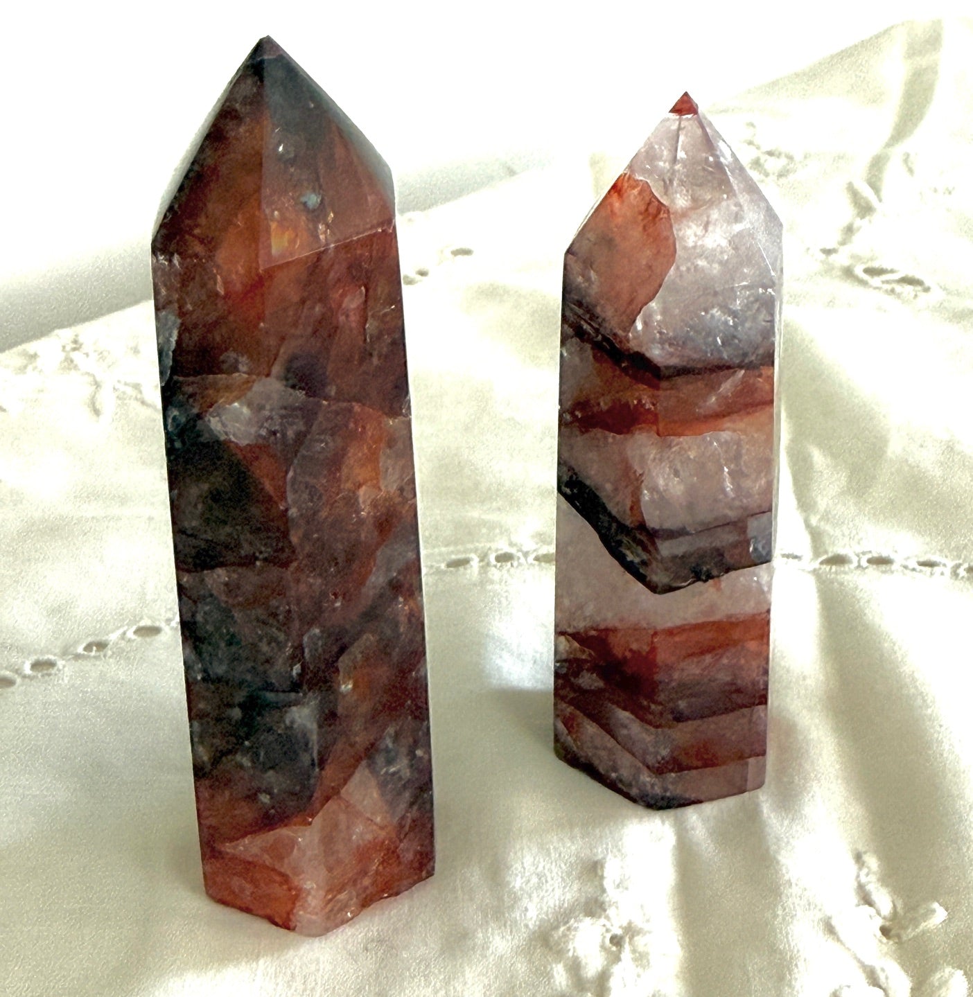 Fire Agate Towers — Crystals for Protection, Courage & Inner Fire