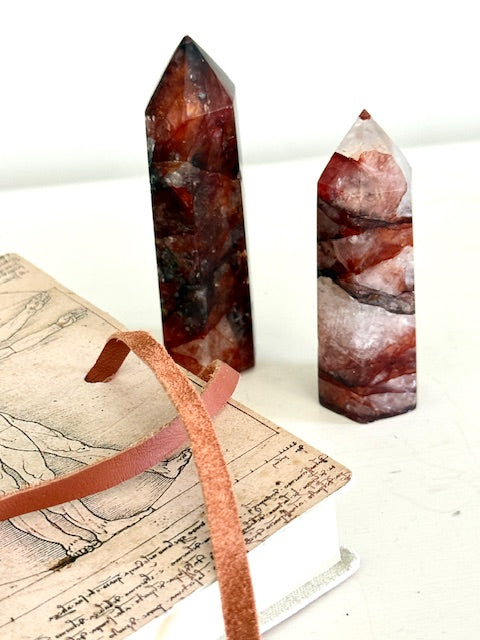 Fire Agate Towers — Crystals for Protection, Courage & Inner Fire