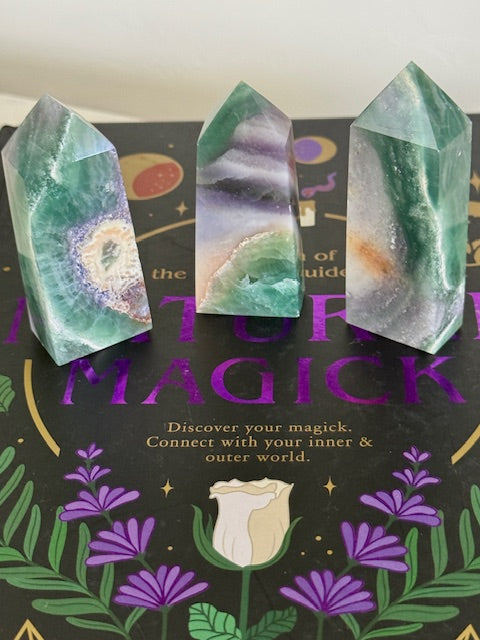Opaque Natural Fluorite Towers — Crystals for Clarity, Grounding & Gentle Focus