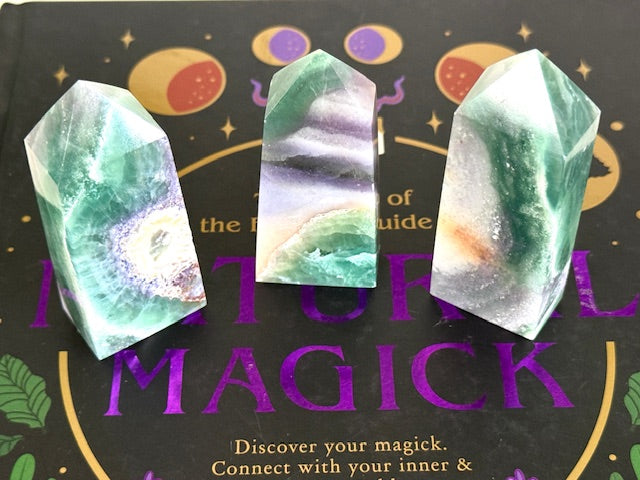 Opaque Natural Fluorite Towers — Crystals for Clarity, Grounding & Gentle Focus