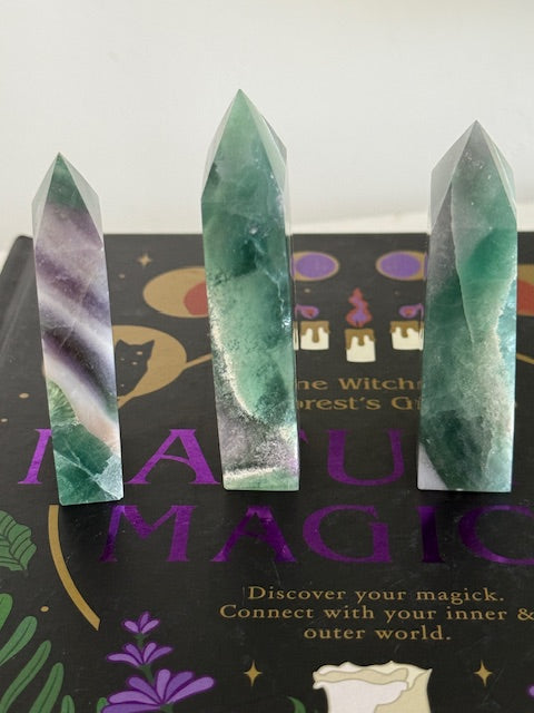 Opaque Natural Fluorite Towers — Crystals for Clarity, Grounding & Gentle Focus