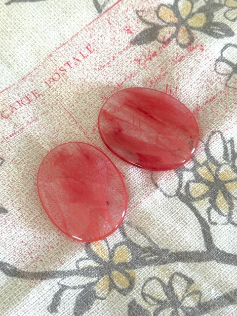 Cherry Quartz Palm Stone — 2" Crystal for Joy, Courage & Emotional Renewal