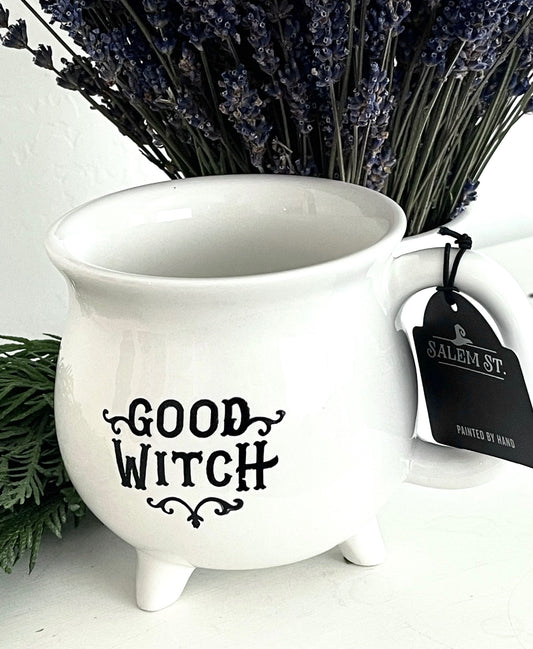Good Witch White Cauldron Mug by Salem St.