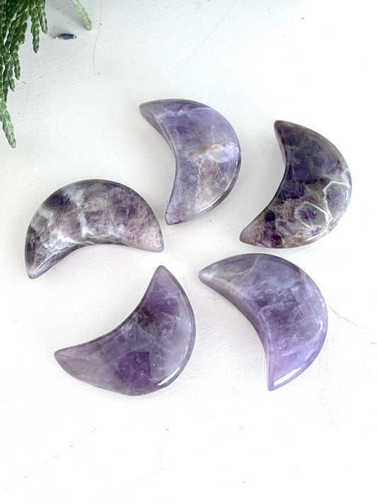 Amethyst Crystal Moon Carving