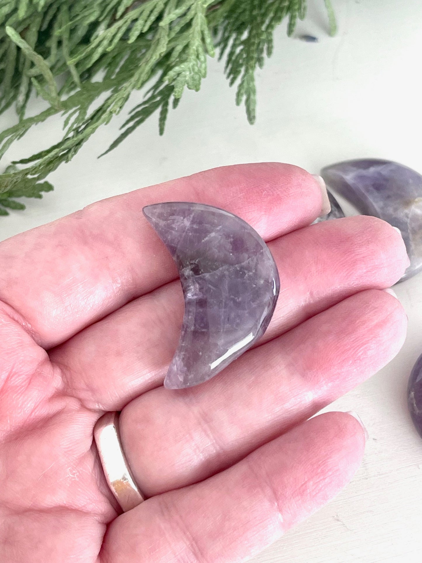 Amethyst Crystal Moon Carving