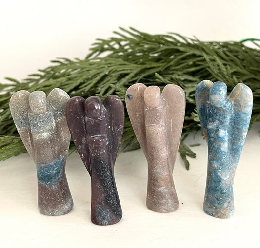 Trolleite Guardian Pocket Angel - Crystal Carving