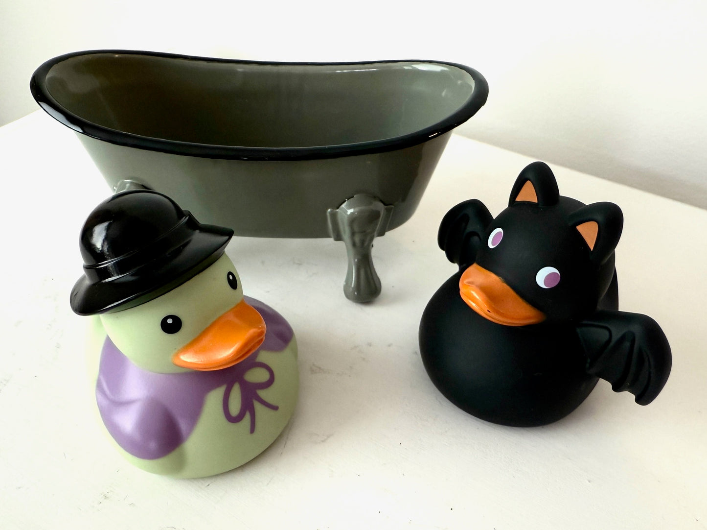 Mini Bat & Witch Rubber Ducks - Spooky Cute Bath Companions