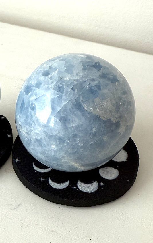 Soothing Blue Calcite Sphere - 55mm | Tranquility, Communication and Intuition