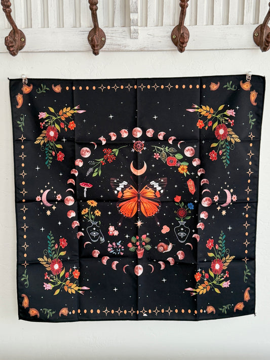 Butterfly Moon Phases Altar Cloth | Transformation & Intuitive Cycles