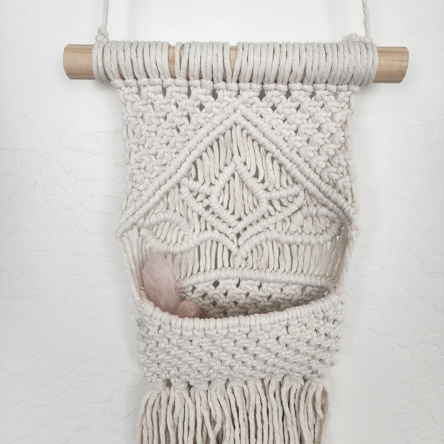 The Disciplined Drop Pocket Macrame Wall Organizer | Clutter Control, Raw Focus