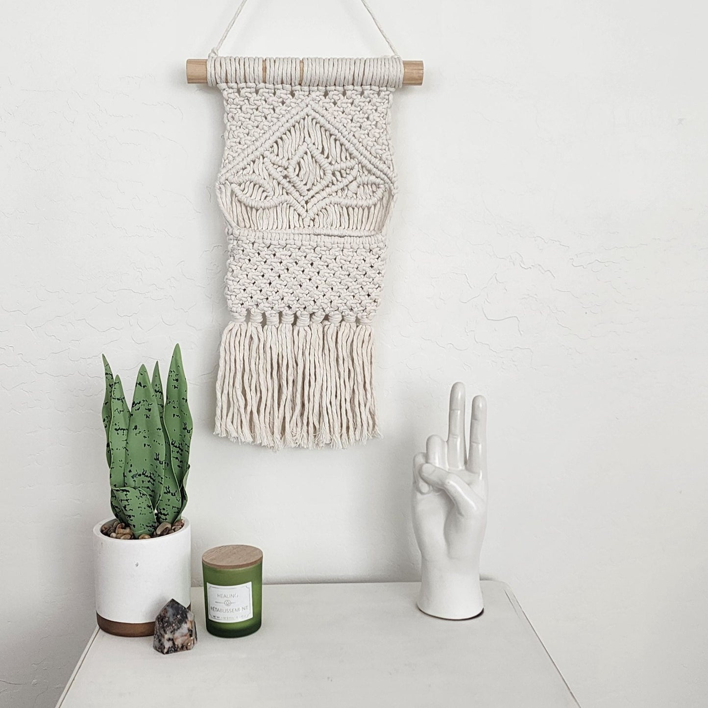 The Disciplined Drop Pocket Macrame Wall Organizer | Clutter Control, Raw Focus
