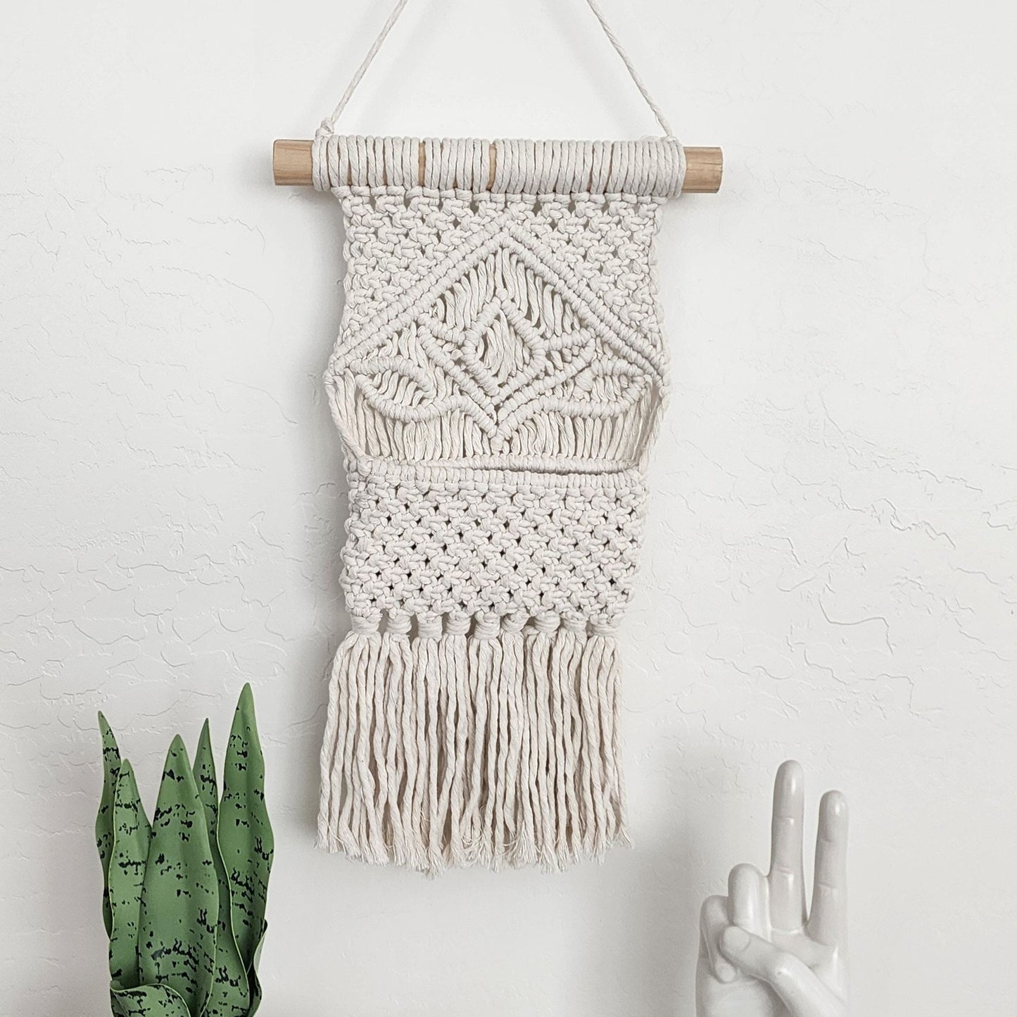 The Disciplined Drop Pocket Macrame Wall Organizer | Clutter Control, Raw Focus