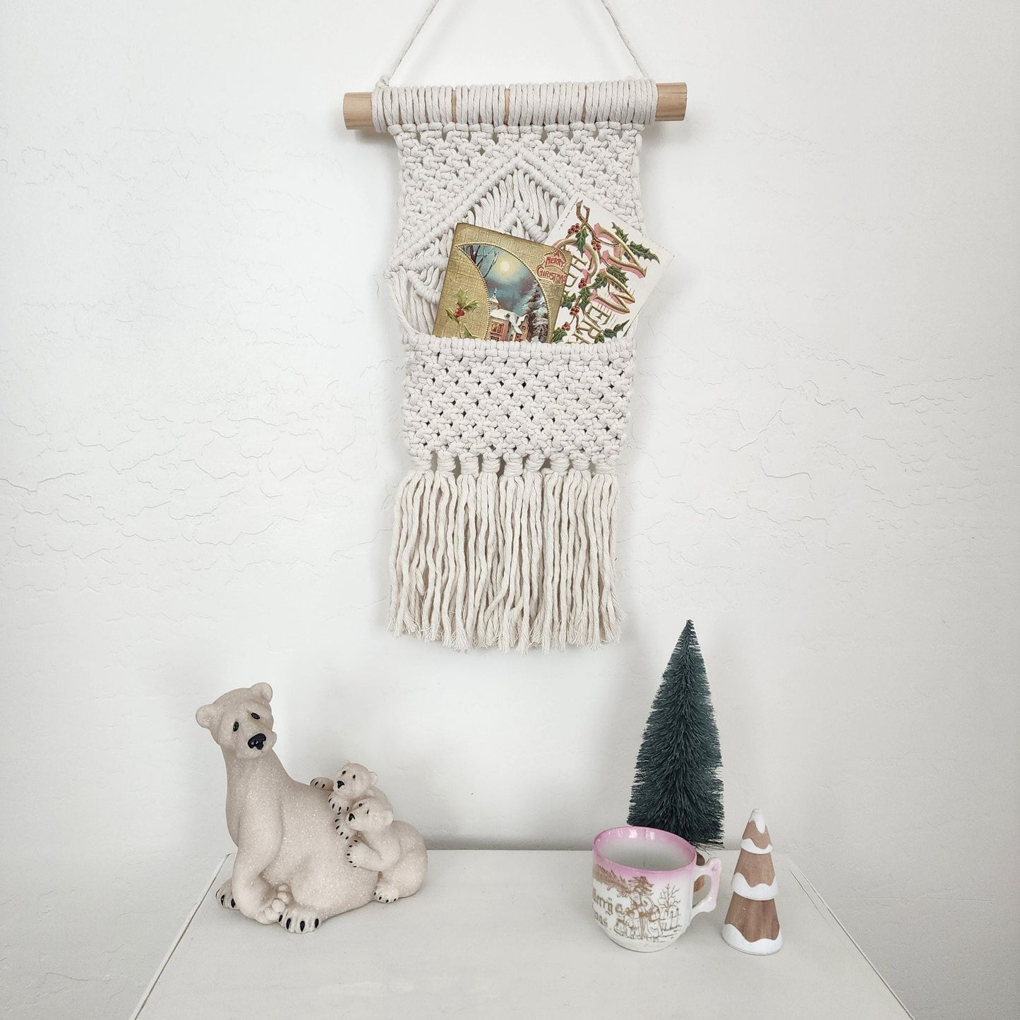 The Disciplined Drop Pocket Macrame Wall Organizer | Clutter Control, Raw Focus